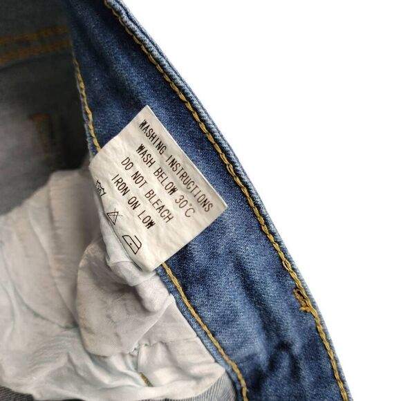 Hungson Distressed Destroyed Ripped Blue Denim Skinny Jeans - Picture 10 of 12